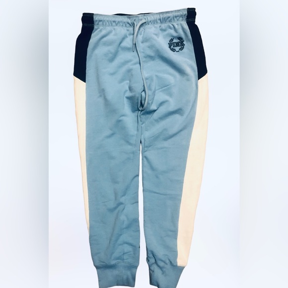 NWOT VS PINK Campus Joggers Light Blue, Black & White SZ S - Picture 2 of 7